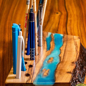 High Gloss Handmade Epoxy Resin <b>Pen</b> <b>Holder</b> Stylish Modern Design Durable Office Desk Organizer for Corporate Branding - Product Image 1