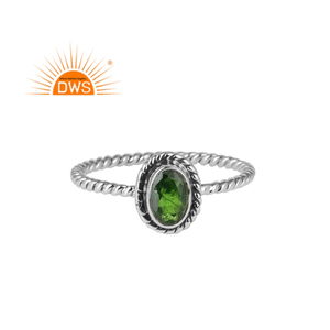 Best Selling Oxidized Sterling Silver Natural Chrome Diopside Gemstone <b>Statement</b> <b>Ring</b> Custom Jewelry Manufacturer - Product Image 1