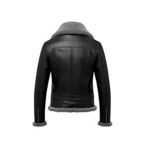 Blouson d'aviateur vintage élégant pour homme en cuir PU, coupe slim, coupe-vent, demi-zip, col marin, style motard urbain, idéal pour l'hiver - Product Image 2