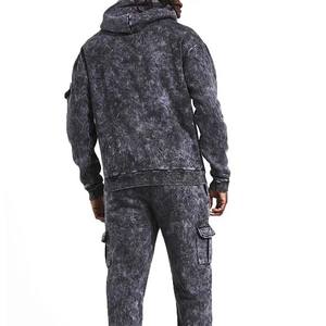 Vente en gros Jogger de sport unisexe Ensembles de jogging pour hommes Survêtement Survêtement uni Survêtement Entraînement Survêtement délavé à l'acide - Product Image 5