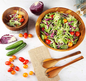 ชุดชามสลัดไม้ไผ่ขัดเงาสไตล์คลาสสิกธรรมชาติ น้ำหนักเบา เป็นมิตรกับสิ่งแวดล้อม เหมาะสำหรับงานปาร์ตี้ - Product Image 6