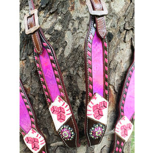 Nuevo Diseño de Alta Calidad, Arnés de Cuero Premium para Exhibición Ecuestre, Collarín y Pechera de Cuero Occidental, Talla Regular - Product Image 4