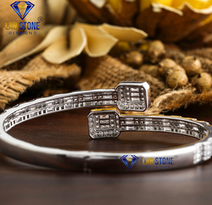 4.75 CT Baguette et Diamant Rond Taille Brillant Bracelet en Or Blanc HPHT/CVD Bijoux - Product Image 3