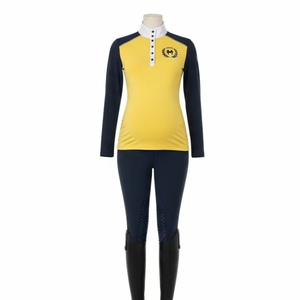Vêtements de sport d'équitation pour femmes enceintes avec broderie, polyester extensible, confort optimal, vêtements d'entraînement en écurie, équipement d'équitation - Product Image 5
