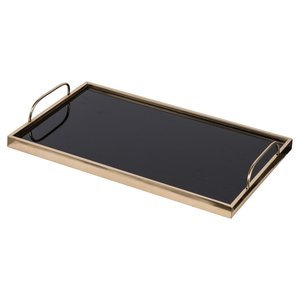 Plateaux de service au fini noir, antiques et brillants, avec poignées, utilisés pour servir des aliments délicieux à la maison et dans les hôtels fabriqués en inde - Product Image 6