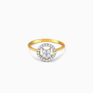 Bague Halo en Or pour Femme avec Fleur de Plumeria Éclatante et Diamant de Laboratoire Scintillant - Product Image 2