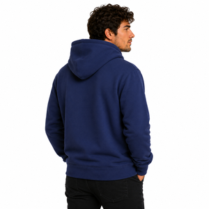 Sweat-shirt classique à capuche pour homme en polaire premium respirant, coupe oversize, manches longues, avec poche kangourou, couleur unie - Product Image 6