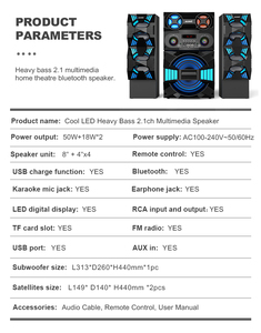 Audmic OEM OFM <span class=keywords><strong>Bluetooth</strong></span> 5,1 Altavoz multimedia Control remoto Sistema de cine en casa Altavoz con cable/<span class=keywords><strong>Bluetooth</strong></span> Modo dual - Product Image 4