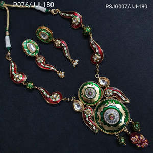Elegant <b>Women's</b> Traditional Fusion Meenakari Pendant <b>Set</b> With Earrings Ethnic Fashion Indian Traditional <b>Jewelry</b> <b>for</b> <b>Women</b> - Product Image 1