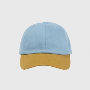 Gorra de Béisbol Azul Claro con Visera Color Mostaza, 6 Paneles, Ajustable, Unisex, de Sarga, para Primavera/Verano, Uso Casual, Ecológica y Reciclada - Product Image 1