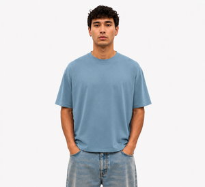 <b>Men</b> Fashion Tee Strong Italian Roots Made 100% Cotton Heavyweight Fabric 220 Gsm Anti-Pilling ODM Turquoise StreetStyle Boxy Fit - Product Image 1