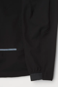 100% Polyester Men's Stylish and Comfortable <b>Soft</b>-<b>shell</b> Black Color <b>Jacket</b> With Pockets and <b>Hood</b> With Elastic Drawstring - Product Image 3