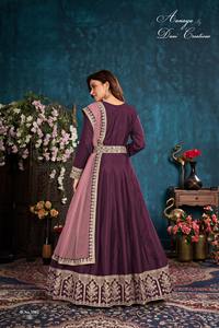Vestido Anarkali de Seda Georgatte de Último Diseño para Mujer de FABZONE - Ropa Tradicional India de Alta Calidad - Product Image 5