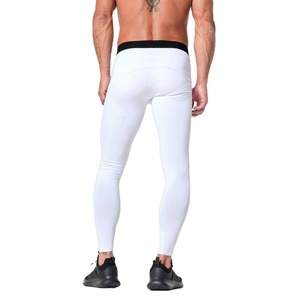 Men Performance Compression Leggings Polyester Spandex Stretch Gym Workout Running Tights Quick Dry Breathable OEM Private Label - Product Image 4