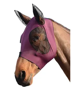 Anti-Fly Mesh Paardenhoofdmasker Stretch Eye Paardenvliegmasker Met Aangepast Logo