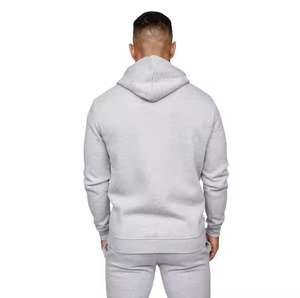 Chaqueta con capucha Terry con cremallera para hombre de estilo básico de alta calidad en blanco personalizada 2025 - Product Image 3
