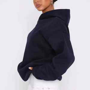 Sweat-shirts à capuche oversize à épaules tombantes pour femmes, prix de gros, hiver, respirant, velours, streetwear, logo personnalisé - Product Image 2