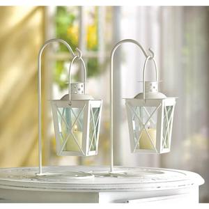 Farol Colgante de Metal Blanco Minimalista Clásico con Soporte, Adecuado para Centros de Mesa de Boda, Decoración Romántica y Uso Doméstico, de la India - Product Image 5