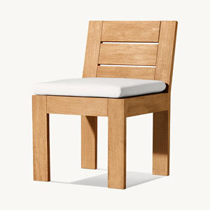 Silla de comedor nórdica moderna con marco de madera y diseño de cojín a prueba de Sol para interiores y exteriores de comedor sofisticados - Product Image 3