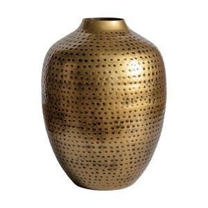 Vase à fleurs en laiton de style européen Pot entièrement martelé Design Vintage Looks Mid Century New Antique Brass Vase made in India - Product Image 1