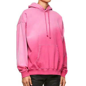 Vente en gros Pull à capuche blanc vintage à épaules tombantes Lavage à l'acide Sweat à capuche vintage en coton épais lavé par teinture - Product Image 5