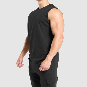 Solid Color Wholesale Sleeveless Tops Workout Fitness Vest <b>Men</b> New Fashion Tank Tops Oversize Casual <b>Singlets</b> - Product Image 2