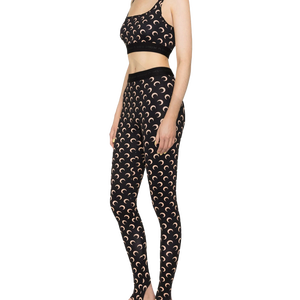 Taille haute 100 pour cent coton Leggings et soutien-gorge ensemble pour les femmes respirant Stretch doux tenue décontracté personnalisé taille haute mode - Product Image 1