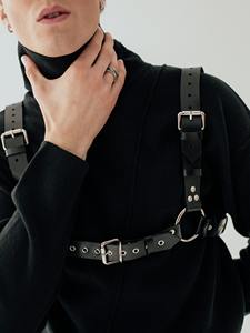 Arnés de Pecho de Cuero de Primera Calidad para Hombre Bold Bulldog MHS-0027, Pieza Destacada con Cadenas Desmontables, Equipo de Bondage - Product Image 3