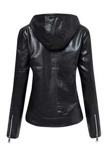 แจ็กเก็ตหนังแท้สำหรับผู้ชาย, แจ็กเก็ตหนังฟอกมีฮู้ดคอตั้งสำหรับฤดูหนาวผ้าฝ้ายระบายอากาศได้ดีกันลมสำหรับฤดูใบไม้ผลิฤดูใบไม้ร่วง - Product Image 5