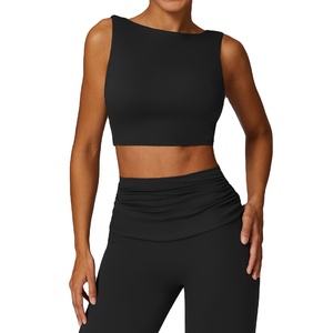 Casual de secado rápido transpirable de las mujeres Slim Fitness deporte logotipo personalizado ropa de entrenamiento deporte de alta calidad Yoga Tops para mujeres al por mayor - Product Image 6