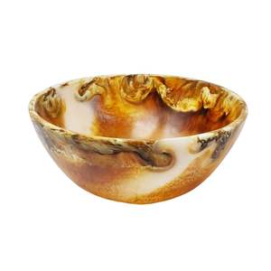 Tazón de Sopa Tradicional Hecho a Mano de Resina Pulida, Lujoso, Ecológico y Duradero, con Patrón de Remolino Único, Elegante para Exhibición en Fiestas y Sala de Estar - Product Image 6