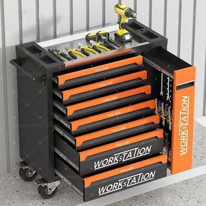 7-laden gereedschapswagen, zware uitvoering, stalen werkbankkast, ijzeren gereedschapskist met rollende gereedschapskist voor gereedschapsopslag in de werkplaats - Product Image 2