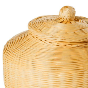 Urna de cremación de bambú hecha a mano para cenizas de mascotas humanas, urna funeraria tejida ecológica con tapa, tarro conmemorativo de recuerdo - Product Image 2