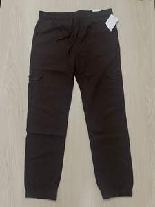 Pantalon de jogging cargo 100 % coton léger, infroissable, style professionnel, coupe ample, taille mi-haute, effet délavé et froissé - Product Image 4