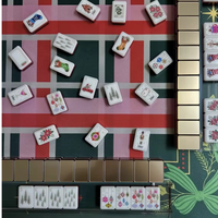Ensemble de Mahjong Américain Doré de Noël, Quatre Couches en Acrylique, Cadeau de Luxe pour les Fêtes de Famille et les Soirées Jeux
