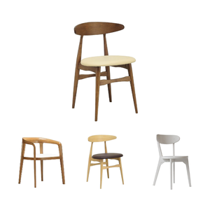 Chaise nordique design scandinave européen en bois massif restaurant café chaise de salle à manger meubles indonésie - Product Image 5