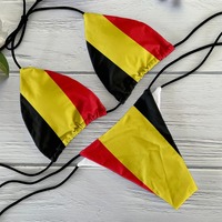 Ensemble de bikini sexy imprimé drapeau australien avec logo personnalisé pour femmes, maillot de bain brésilien à séchage rapide, maillot de bain de plage 2 pièces
