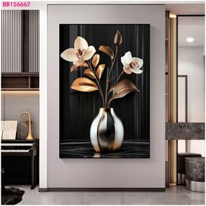 ขวดดอกไม้สีดำและสีทองหรูหราสำหรับตกแต่งบ้านภาพวาดคริสตัลเซรามิก - Product Image 5