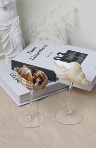 Copa de vino de concha marina decorativa Ideal para eventos costeros Artículos de Bar hechos a mano y proyectos de decoración tropical - Product Image 3