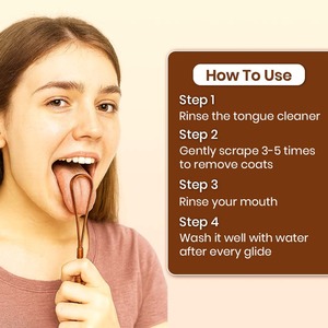 ที่ขูดลิ้นทำจากทองแดงอุปกรณ์ทำความสะอาดลิ้นแบบพรีเมี่ยมปรับปรุงสุขภาพช่องปากเครื่องมือทำความสะอาดแบบอายุรเวท - Product Image 4