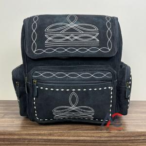Genuine Leather Boot Stitch Suede Leather Diaper <b>Backpack</b> Multi Functional <b>Laptop</b> Compartment Side Pocket Men & Women <b>Backpacks</b> - Product Image 1