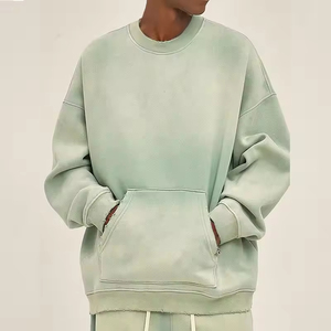 Sudadera OEM_ODM Personalizada, Estilo Desgastado, Lavado Ácido, Cuello Redondo, Sudadera de Algodón para Hombre, Sudaderas con Bolsillo, Proceso Impex - Product Image 5