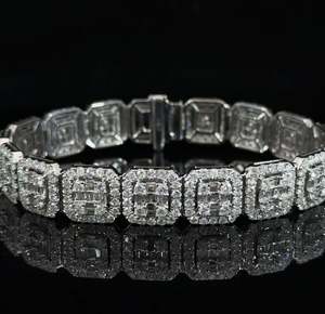 Bracelet chaîne tennis groupé plaqué or 18 carats 10mm diamant VVS Lab haute qualité glacé unisexe - Product Image 1