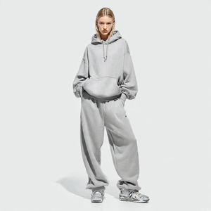 Women's Winter Drop Shoulder Plus Size Streetwear Solid Sweatshirt <b>Oversized</b> <b>Sweatpants</b> Jogger Set Baggy Fashion Wear - Product Image 2