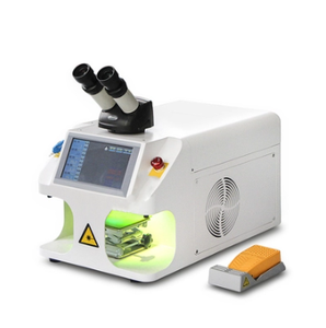 Nouvelle machine de soudage au laser à fibre micro-spot en acier inoxydable or argent type portique, prise en charge PLT, mode pulsé refroidi par air - Product Image 1