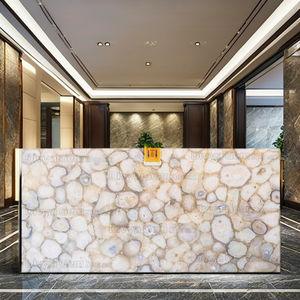 Dalle géante en agate blanche cristal Agate naturelle translucide mur personnalisé pénal rétro-éclairé - Product Image 2