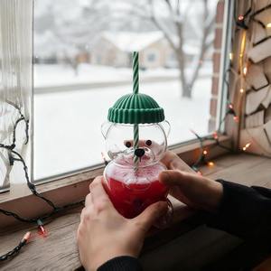 <span class=keywords><strong>Tazza</strong></span> di paglia di nuovo <span class=keywords><strong>orso</strong></span> 2025 tazze da caffè carine tazze di vetro orsi per regali da ufficio - Product Image 4