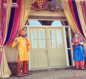 Décoration de nuit Mehndi Jaggo, statues classiques punjabi, décoration spéciale, Bhangra traditionnel, fibre de verre durable, événement de mariage - Product Image 5