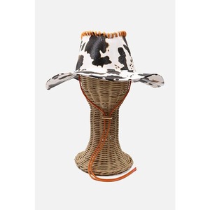 2025 nuevo Otoño Invierno caliente chica estilo occidental vaquera Rosa vaca patrón cuero vaquero sombrero Casual Fedoras gorra para mujeres - Product Image 3