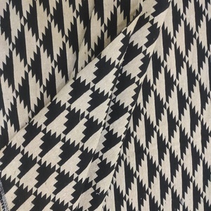 Sacs fourre-tout écologiques en jacquard noir crémeux beige Sac à provisions en coton réutilisable pour femmes Tissu teint en fil de chaîne tissé - Product Image 6